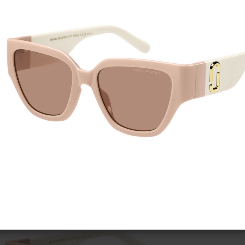 Marc Jacobs Pink Beige Cat-Eye Sunglasses with Brown Lenses